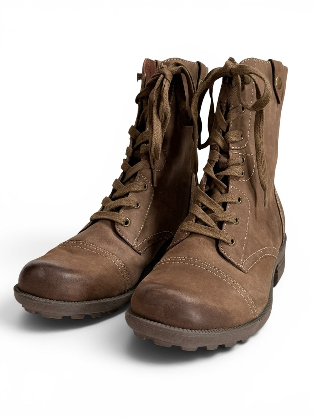 Rockport Women's Brown Leather Combat Boots Lace Up Zip Ankle Boots Size 8 - view 5