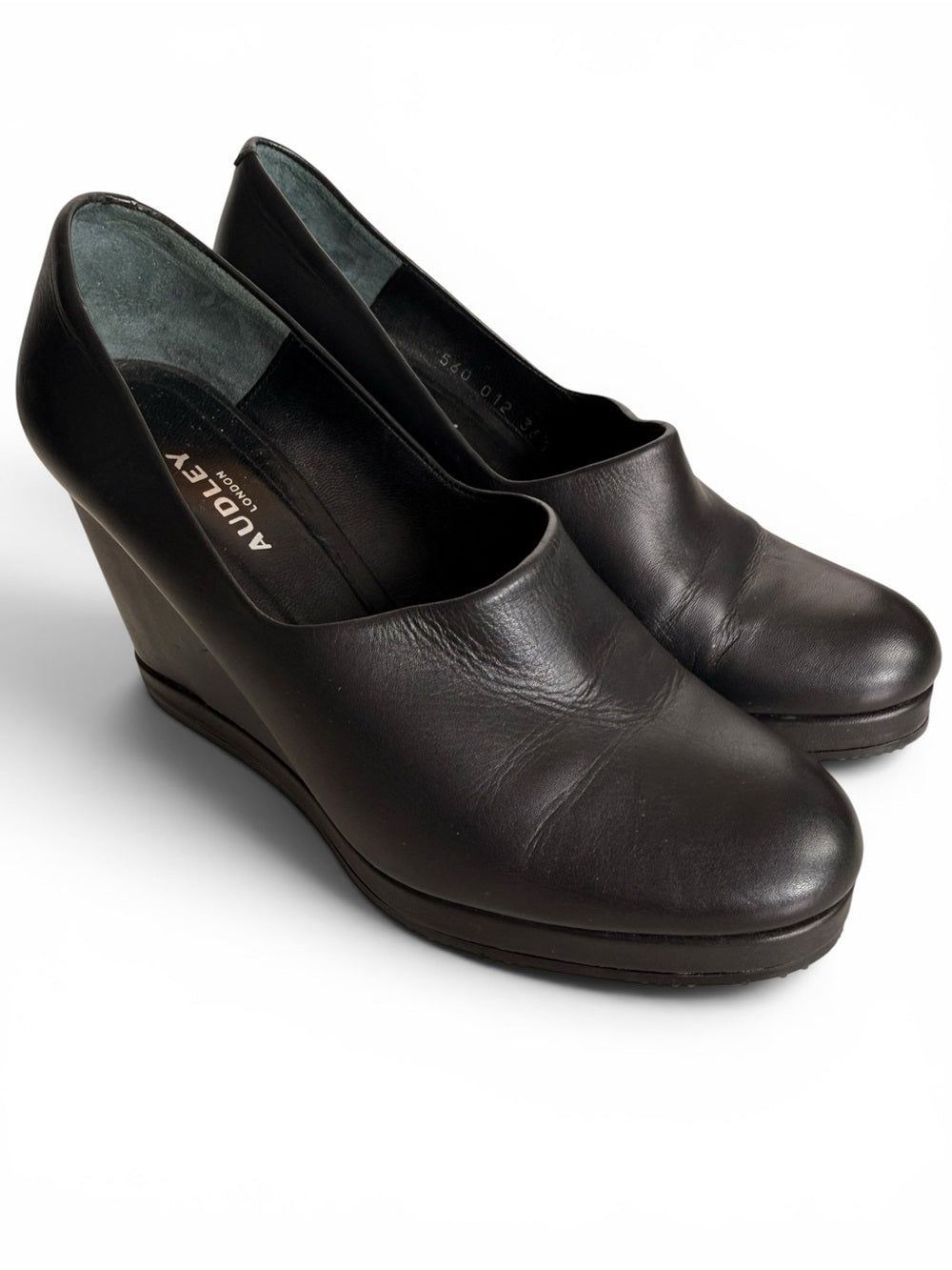 Audley London Black Leather Wedge Heel Pumps Women's EU 36.5 US 6.5 Spain - view 4