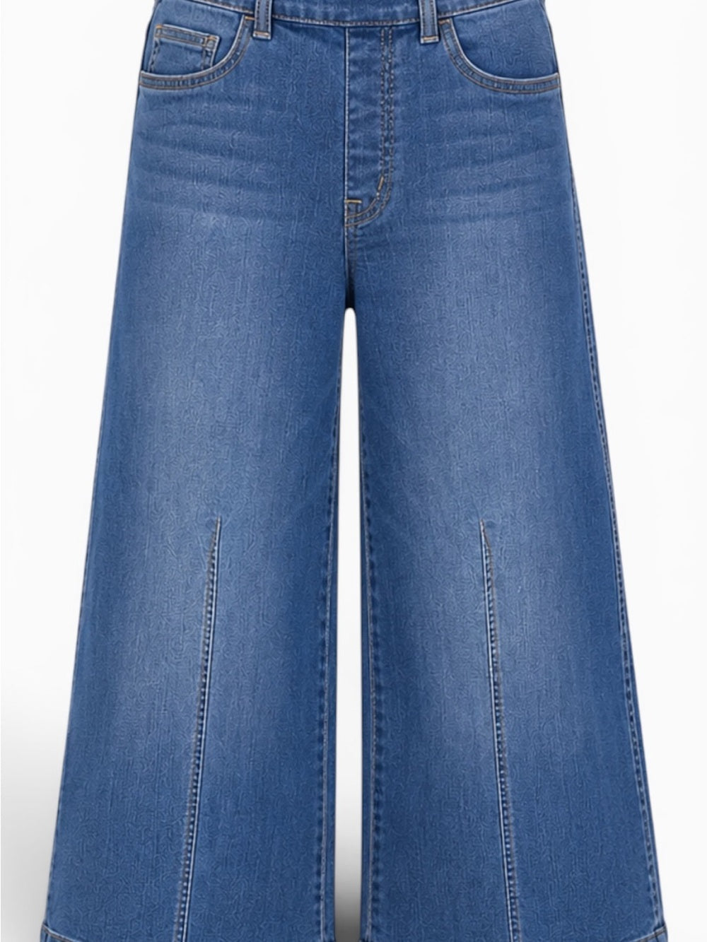 Spanx Petite Wide Leg Jeans Women's M Medium Vintage Indigo Pull-On High Rise - view 6