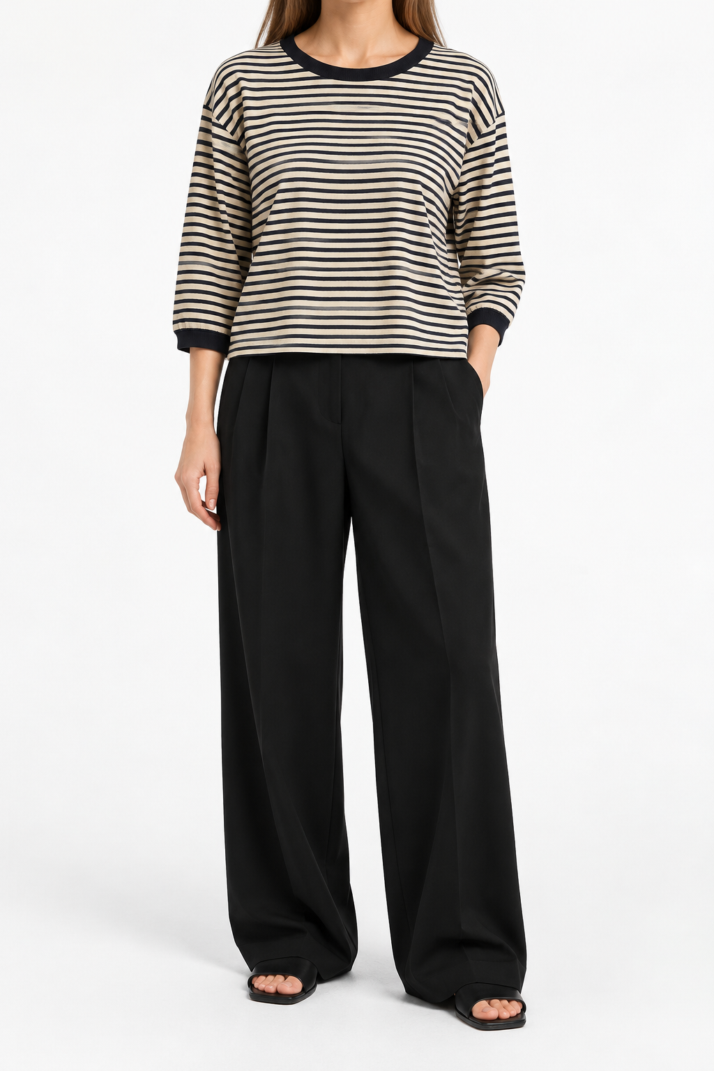 Forte Forte Women’s Navy & Cream Breton Striped Long-Sleeve Small Top