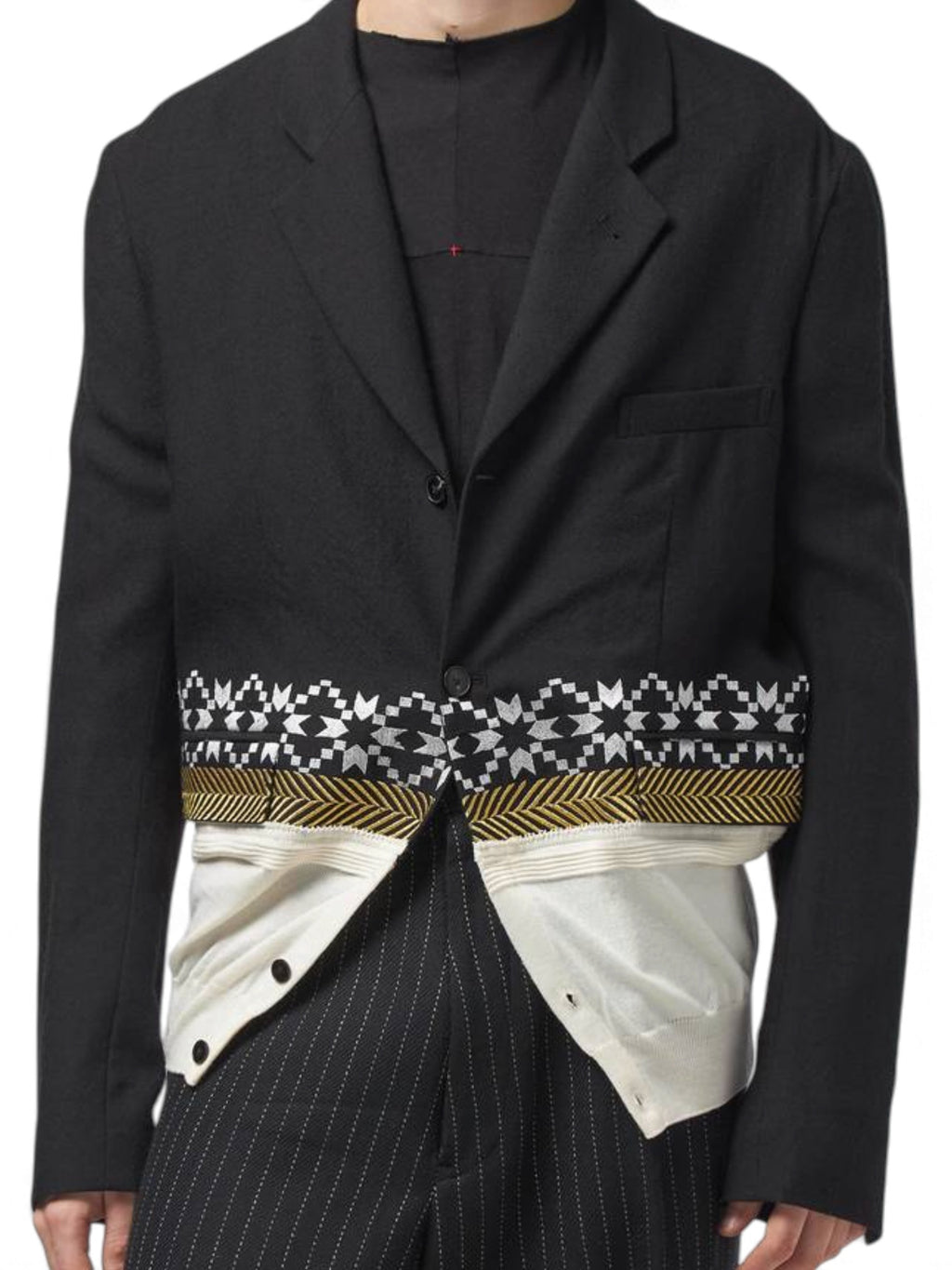 Haider Ackermann Black Wool Embossed Blazer Cardigan Medium