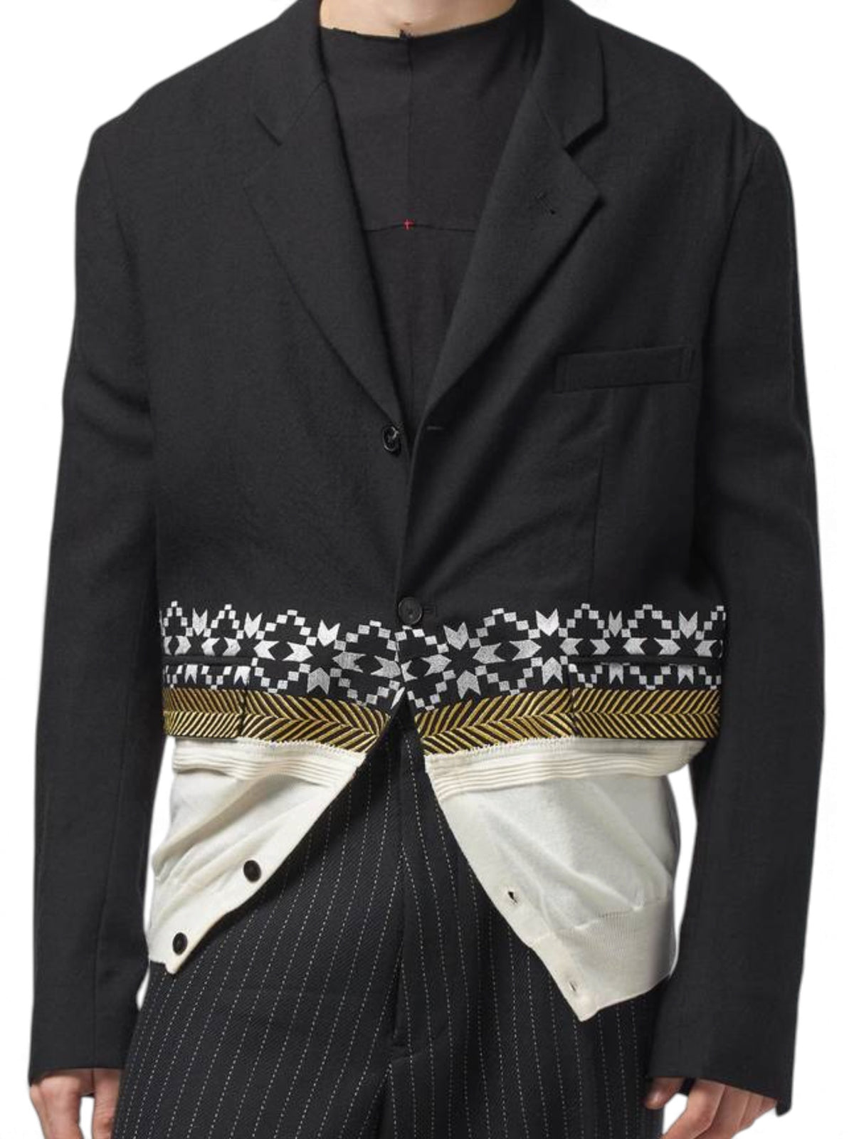 Haider Ackermann Black Wool Embossed Blazer Cardigan Medium