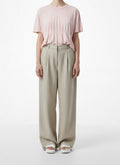 Full body view of the model wearing Haider Ackermann Pale Pink T-Shirt Medium