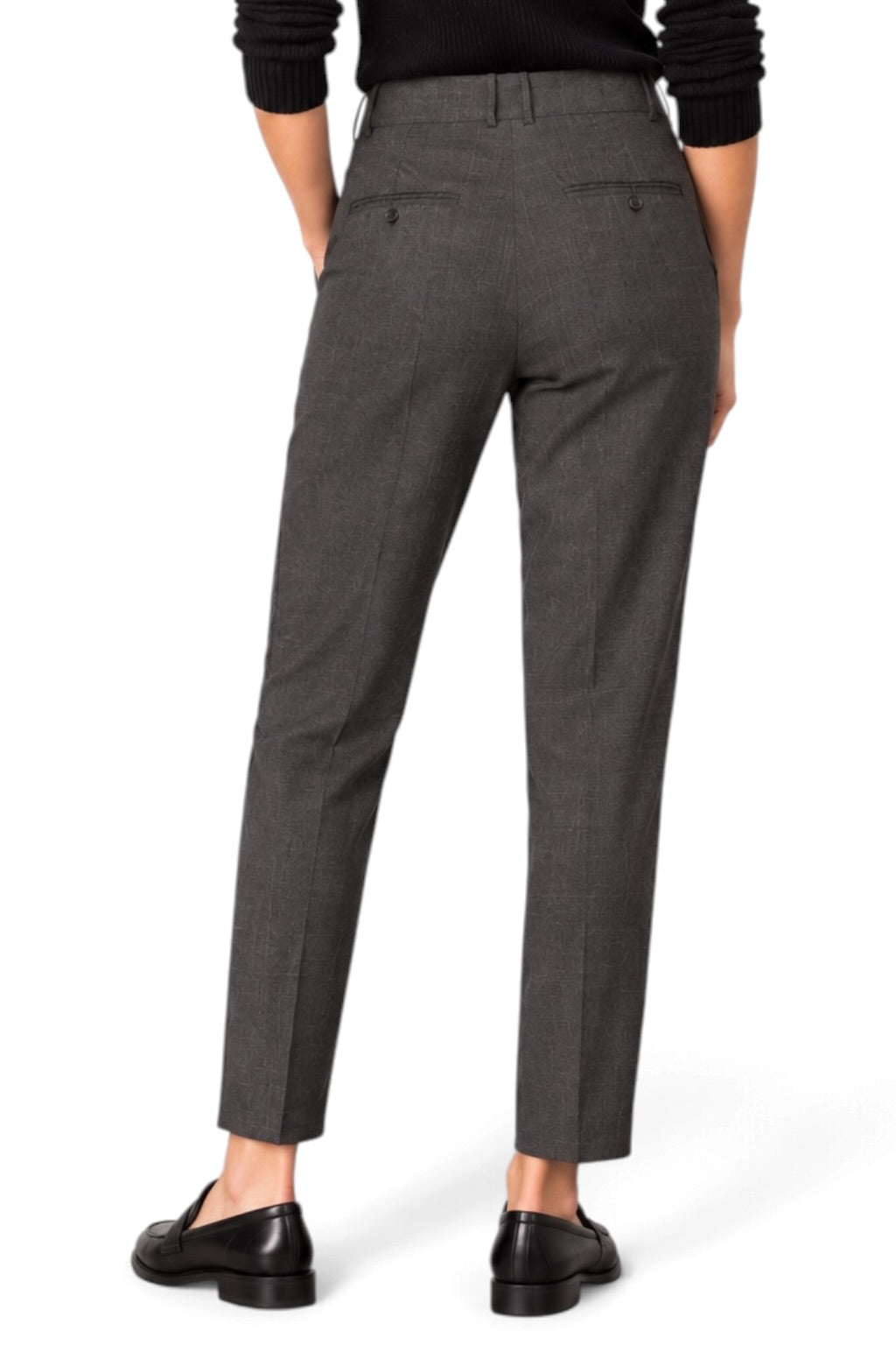 Isabel Marant Étoile Grey Check Virgin Wool Tapered Trousers Size 36