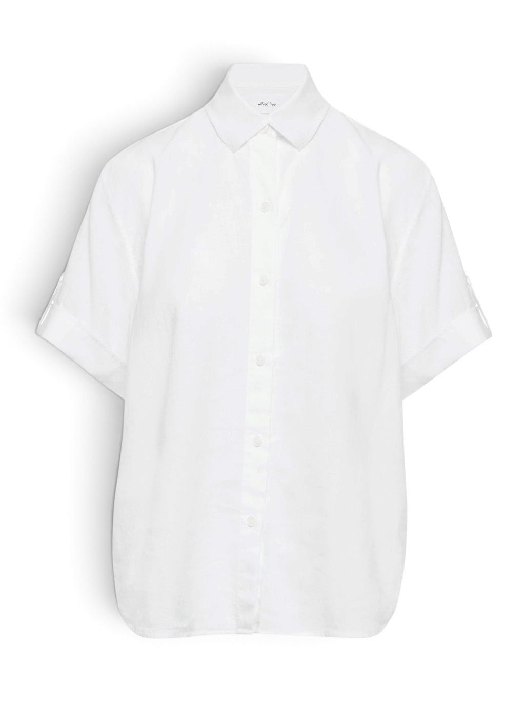 Wilfred Free White Darcy Linen Short Sleeve Button-Up Shirt Medium