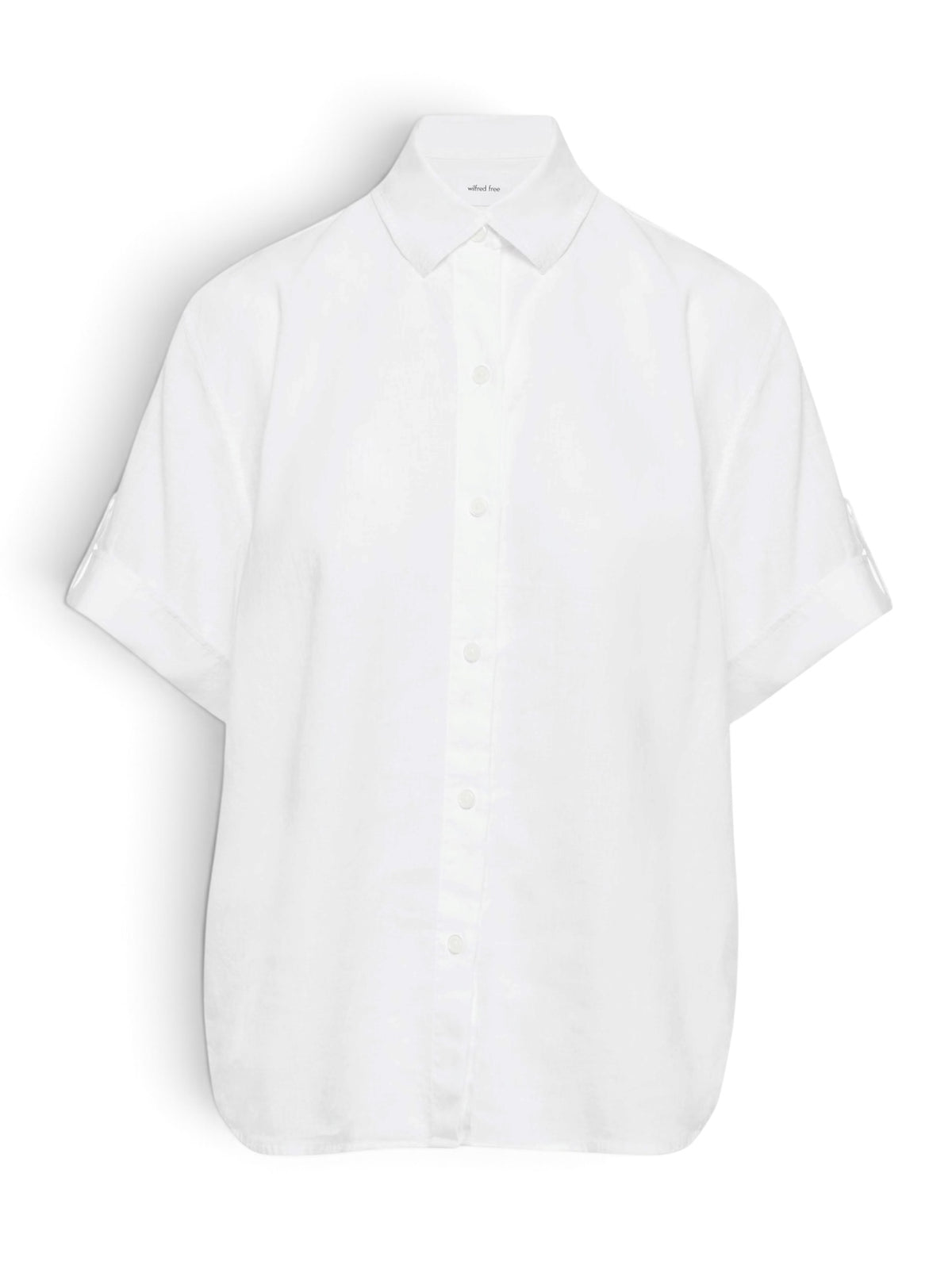 Wilfred Free White Darcy Linen Short Sleeve Button-Up Shirt Medium