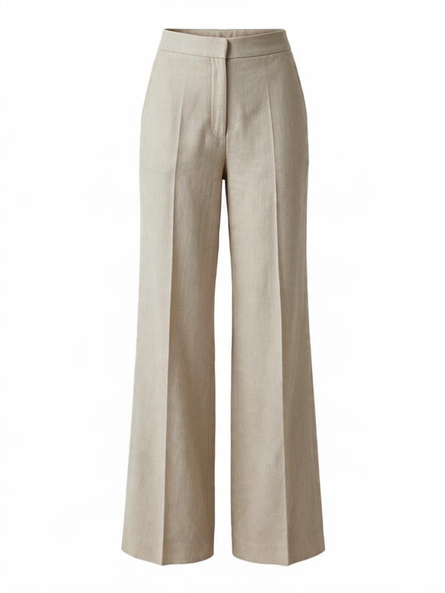 Theory Natural Linen Piazza Wide-Leg Trousers Size 8