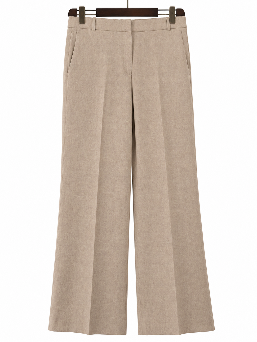 Theory Natural Linen Piazza Wide-Leg Trousers Size 8