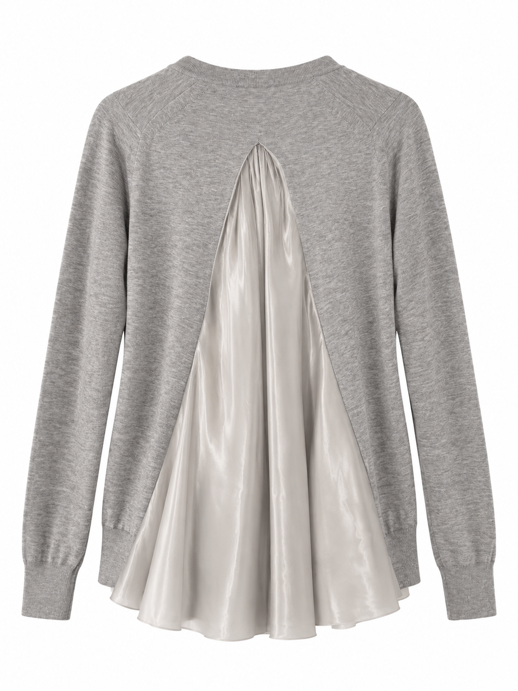 Sacai Grey Knit Cardigan with split Back Satin Size 3