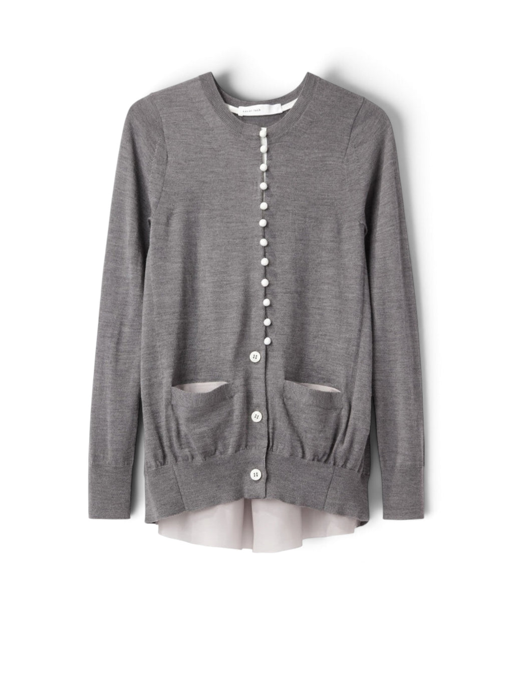 Sacai Grey Knit Cardigan with split Back Satin Size 3