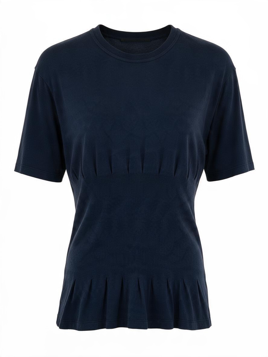 Haider Ackermann Navy Darted Cotton T-Shirt Medium