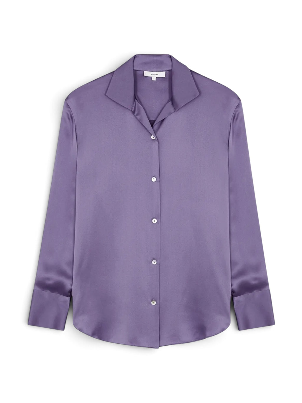 Vince Lavender 100% Silk Satin Button-Up Blouse Medium