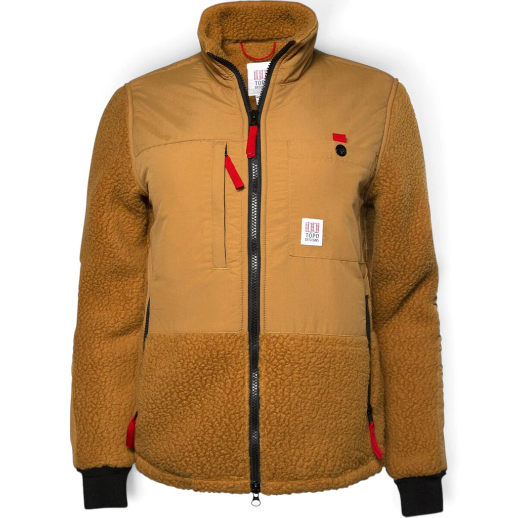 Topo Designs Women Tan Subalpine Fleece Jacket Extra Small Khaki