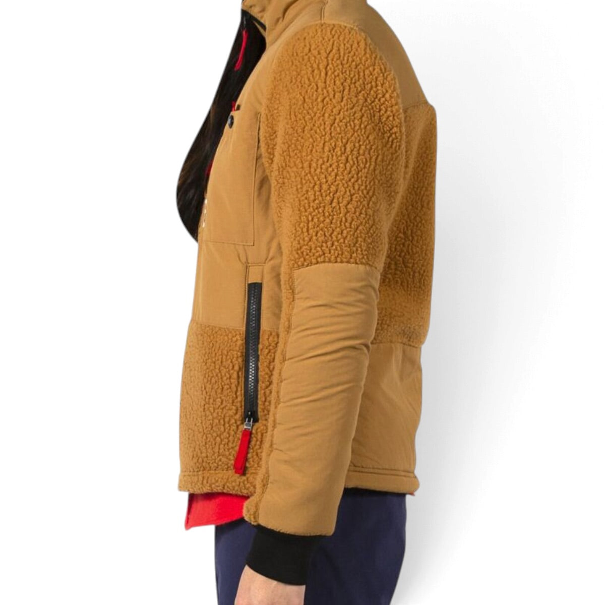 Topo Designs Women Tan Subalpine Fleece Jacket Extra Small Khaki