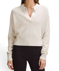 Lululemon Women’s Small Bone Ivory Collared Merino Wool Knit Sweater