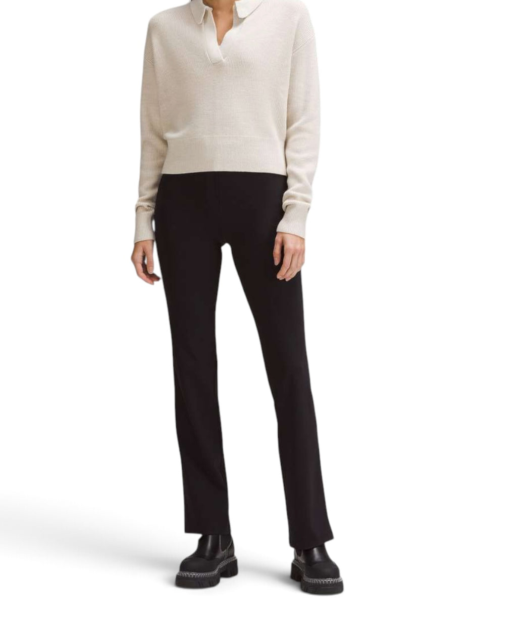 Lululemon Women’s Small Bone Ivory Collared Merino Wool Knit Sweater