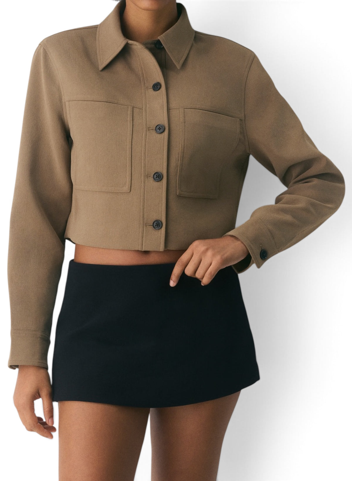 Wilfred Women’s Little Cropped Jacket Nomad Taupe Brown Size XS