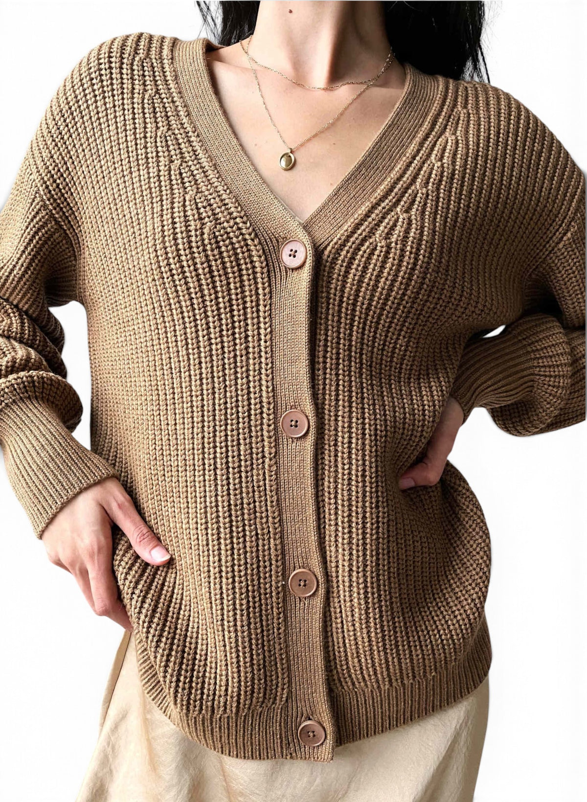 Wilfred Women XS Camel Merino Wool Wilfred Cortado Cardigan Sweater