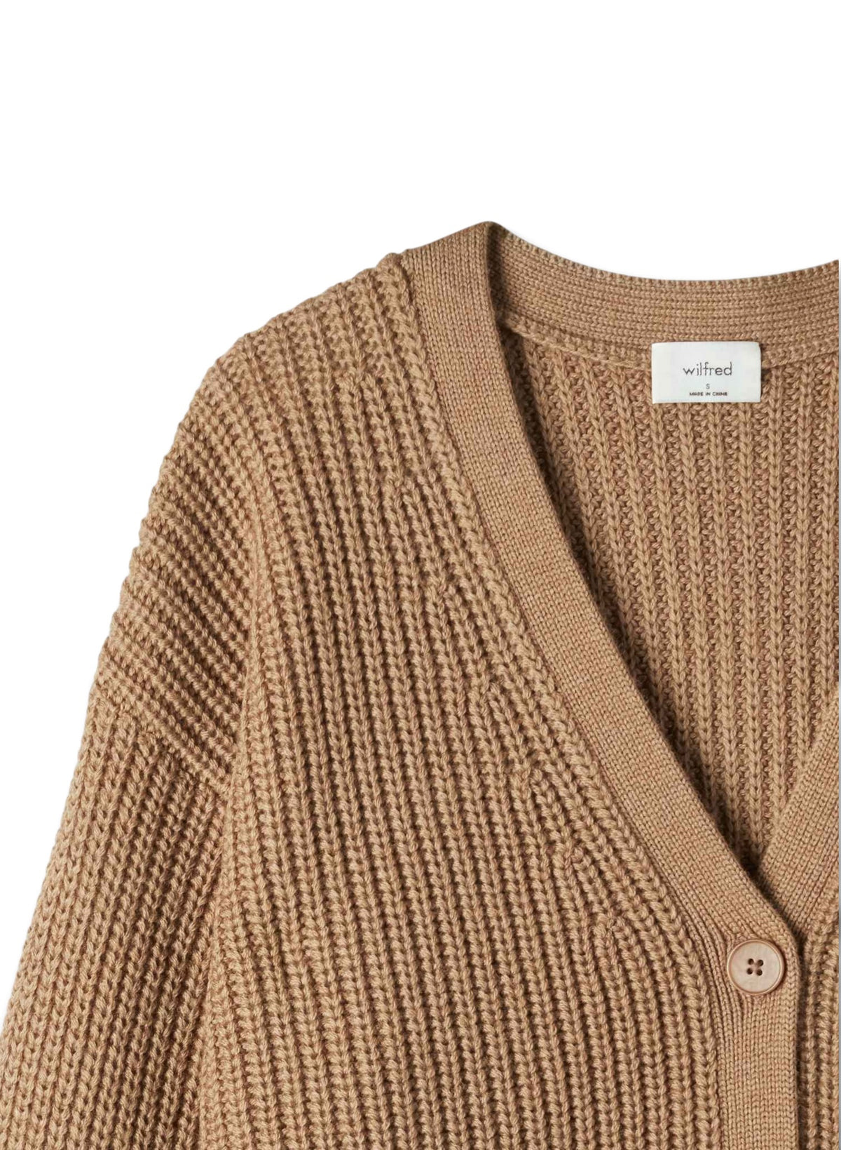 Wilfred Women XS Camel Merino Wool Wilfred Cortado Cardigan Sweater