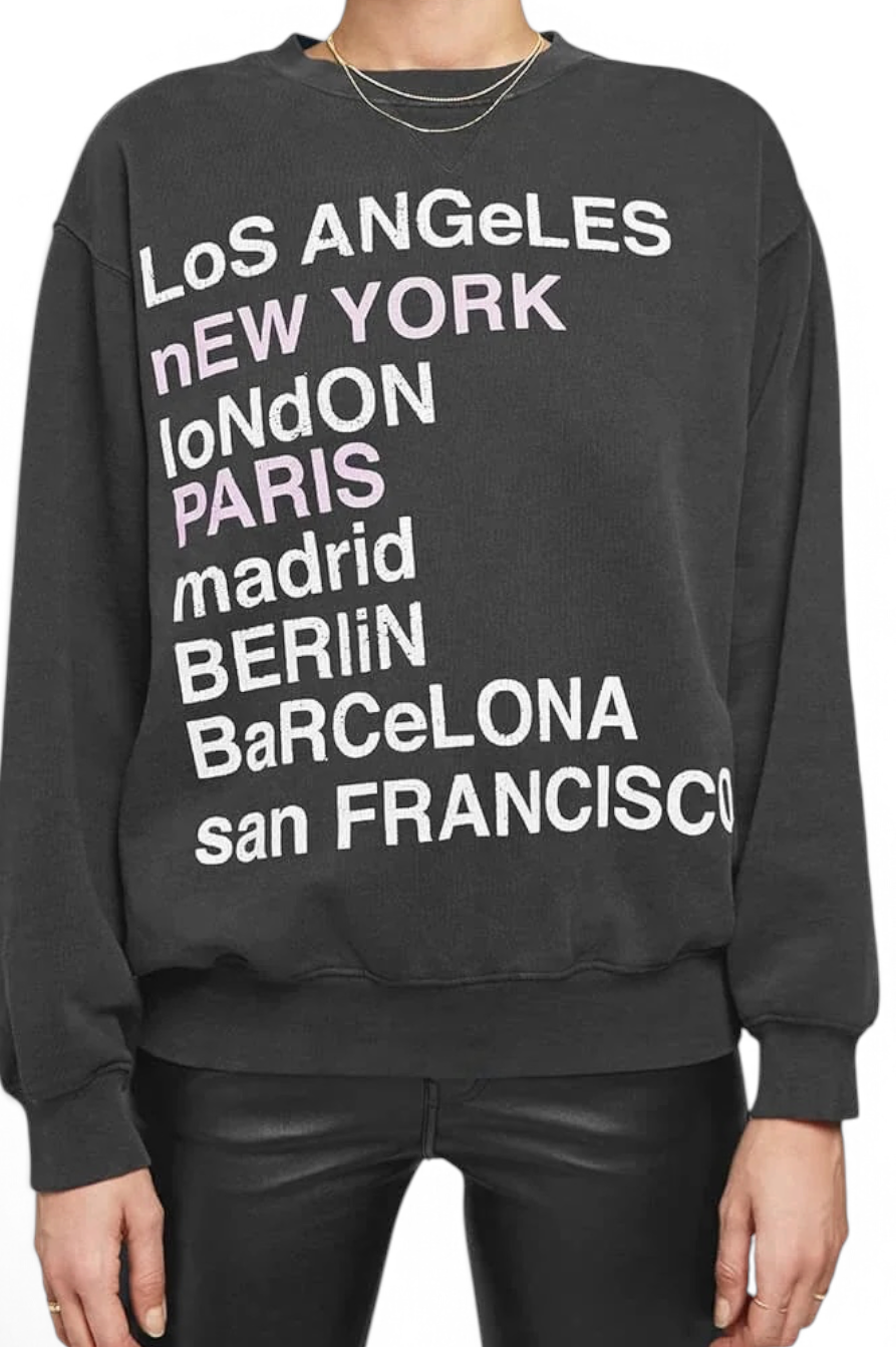 Anine Bing City Love Black Women’s Size XS Cotton Sweatshirt