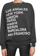 Anine Bing City Love Black Women’s Size XS Cotton Sweatshirt