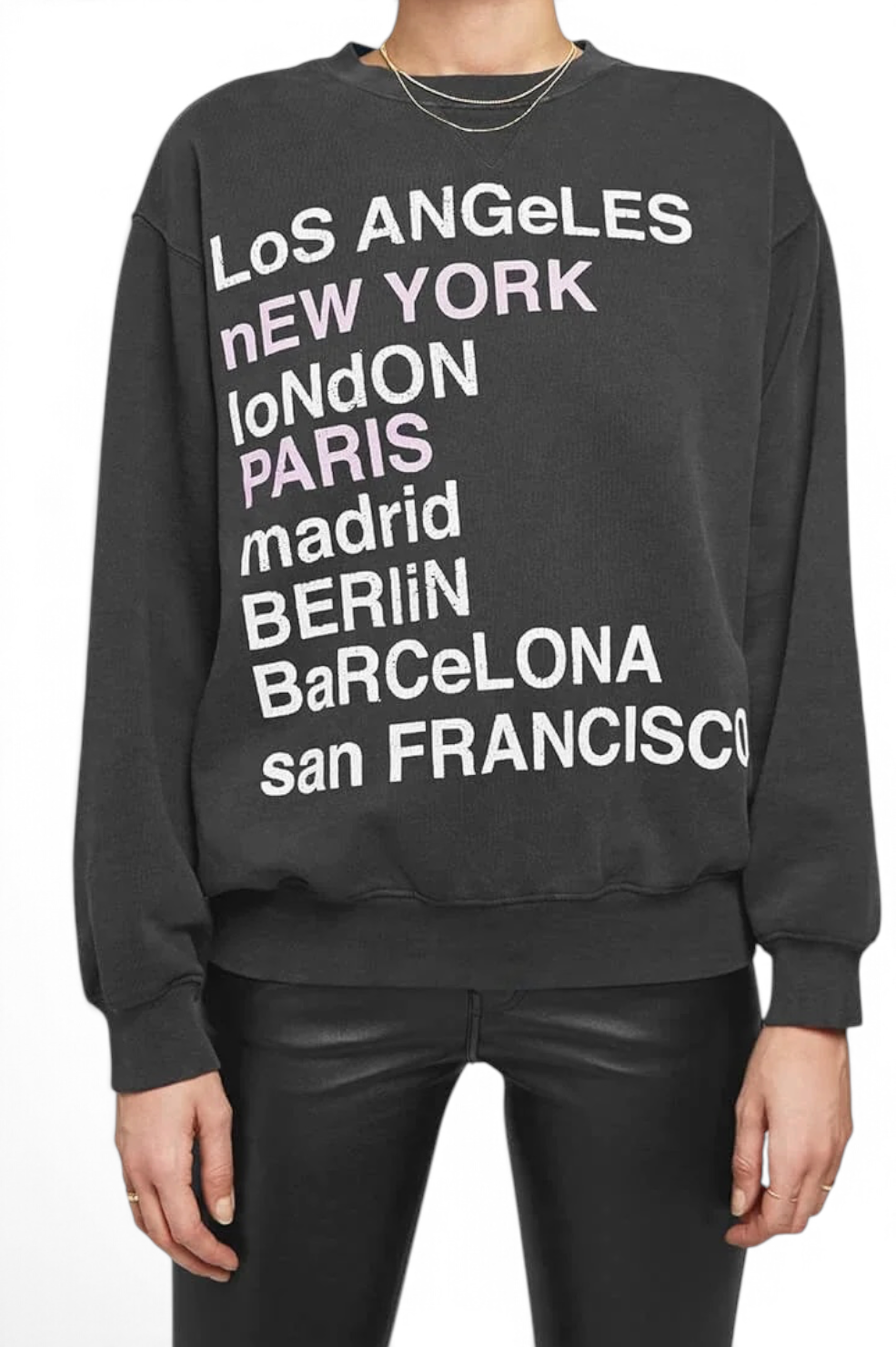 Anine Bing City Love Black Women’s Size XS Cotton Sweatshirt