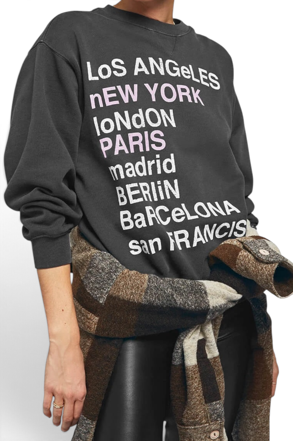 Anine Bing City Love Black Women’s Size XS Cotton Sweatshirt