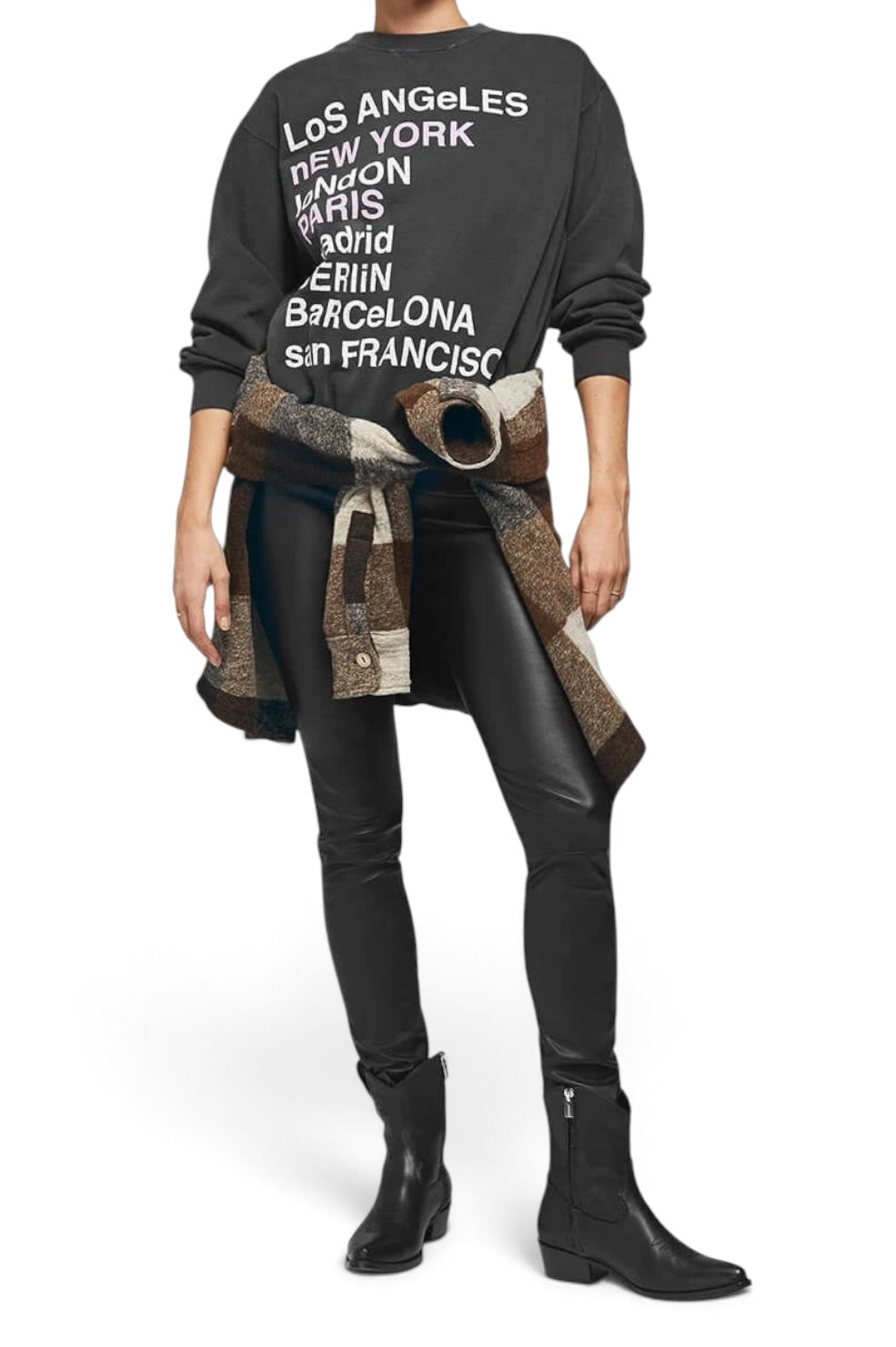 Anine Bing City Love Black Women’s Size XS Cotton Sweatshirt