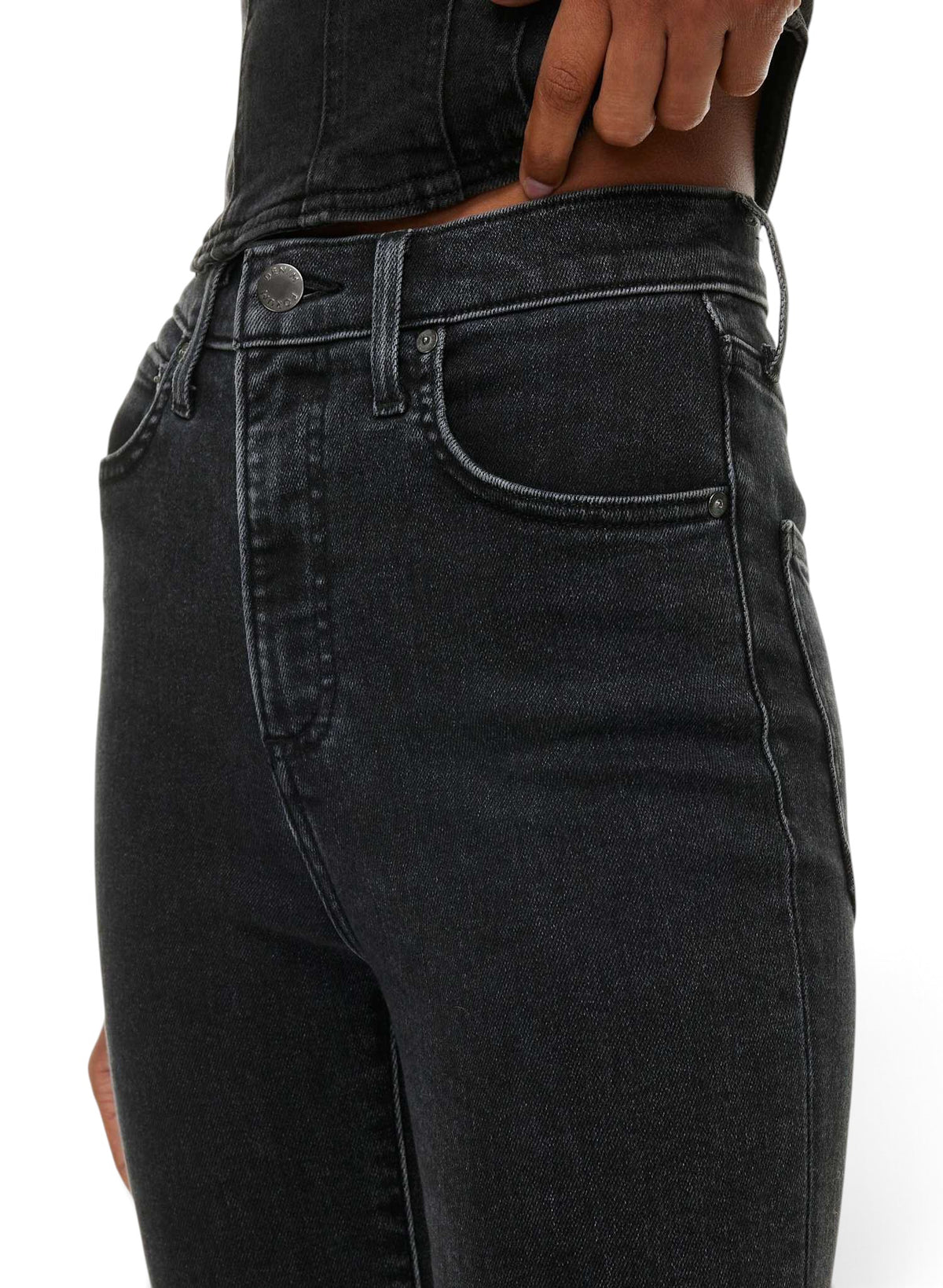 Denim Forum The Lola High Rise Skinny Jean Washed Black Size 30 28L
