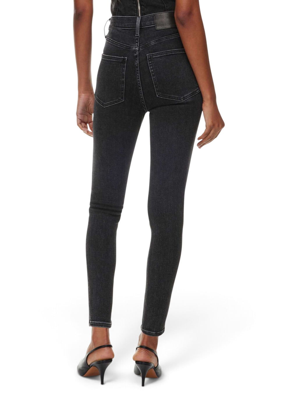 Denim Forum The Lola High Rise Skinny Jean Washed Black Size 30 28L