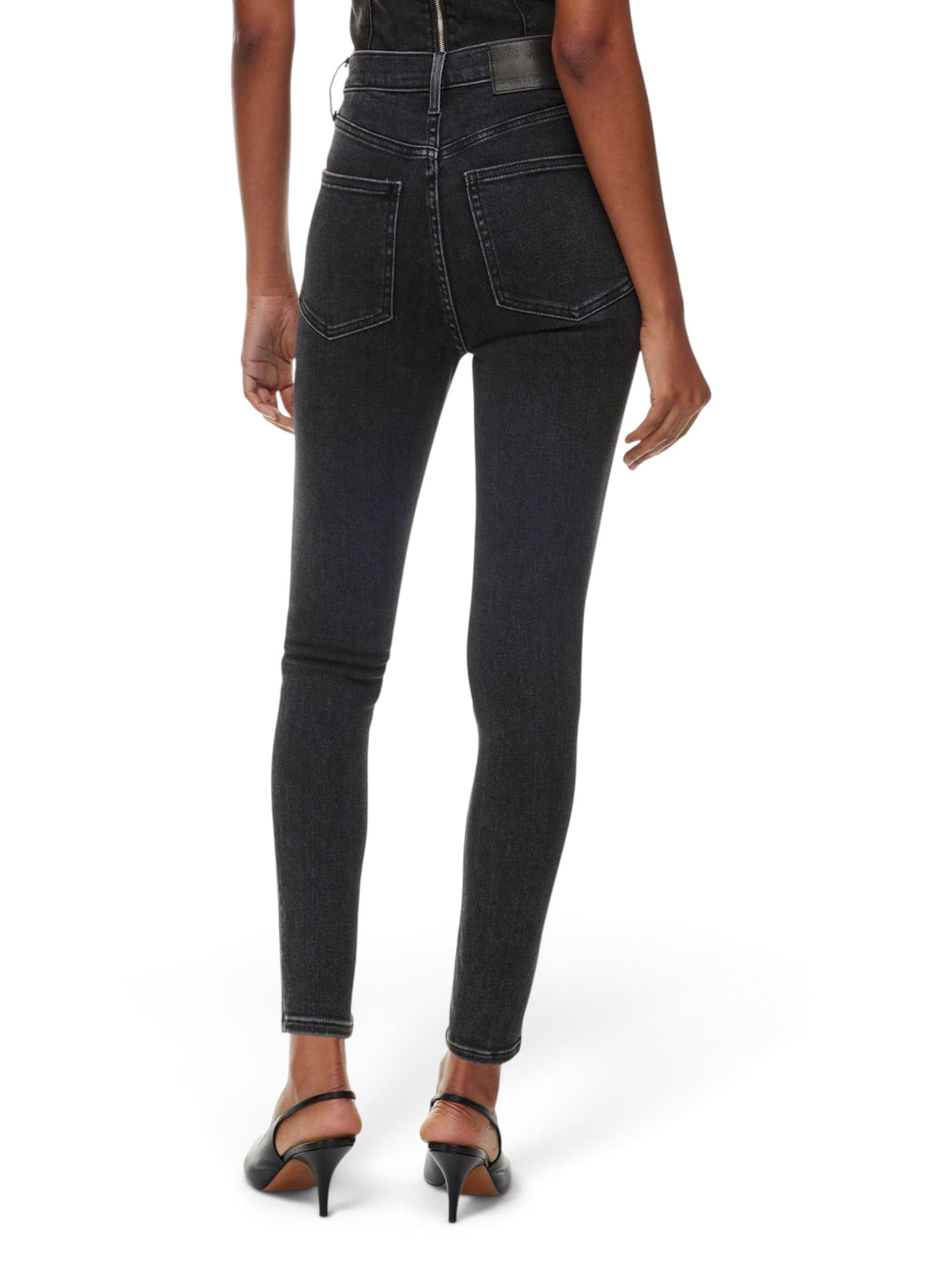 Denim Forum The Lola High Rise Skinny Jean Washed Black Size 30 28L