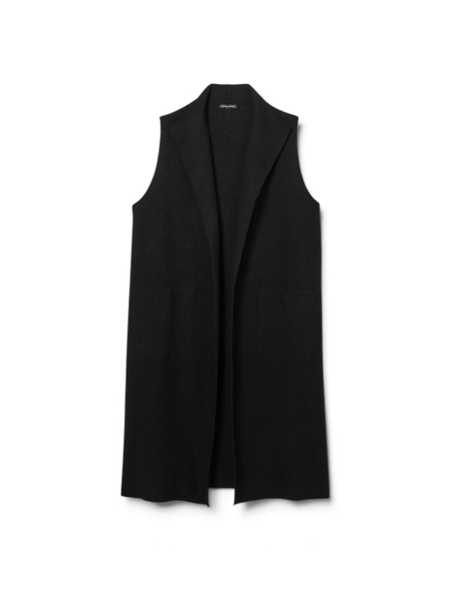 Eileen Fisher Women’s Lightweight Boiled Wool Shawl Collar Vest Medium