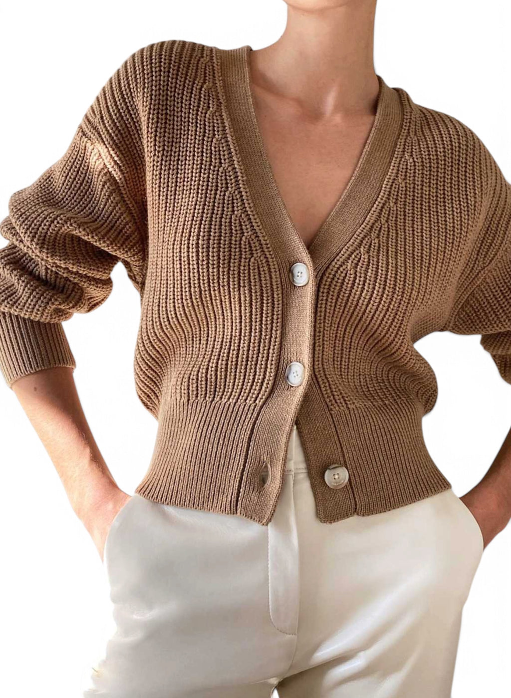 Babaton Women’s Canberra Merino Wool Cardigan Brown Size XS