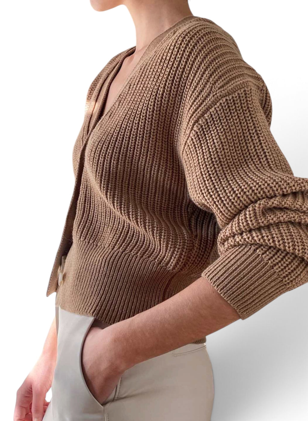 Babaton Women’s Canberra Merino Wool Cardigan Brown Size XS