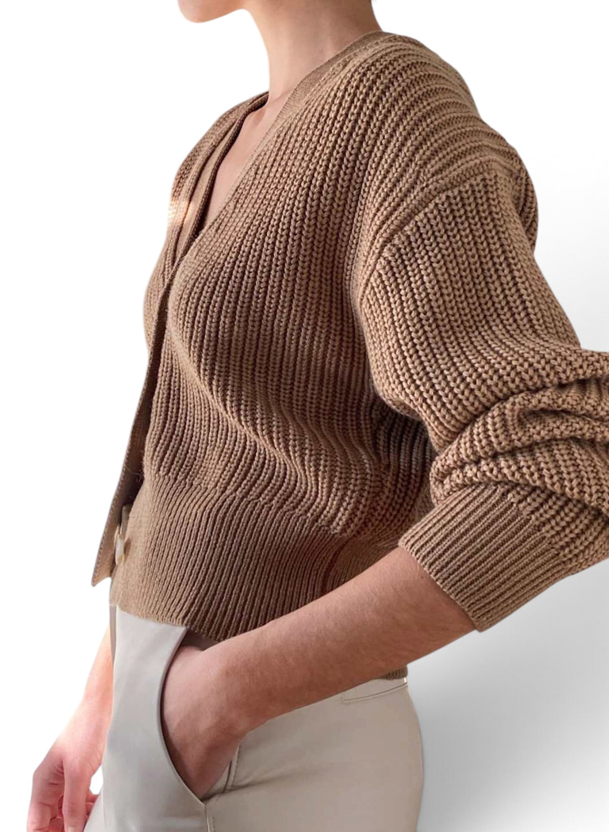 Babaton Women’s Canberra Merino Wool Cardigan Brown Size XS