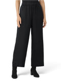 Eileen Fisher Organic Cotton Wide-Leg Cropped Jean Black Size XS 98% Organic Cotton
