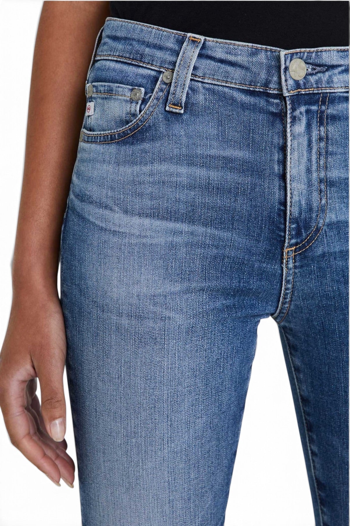 Adriano Goldschmied AG Women’s Mari Crop High Rise Slim Straight Blue Jeans Size 28