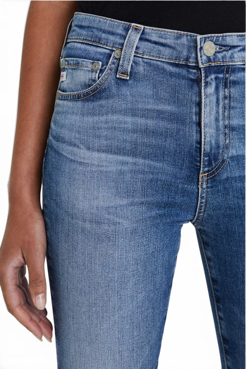 Adriano Goldschmied AG Women’s Mari Crop High Rise Slim Straight Blue Jeans Size 28