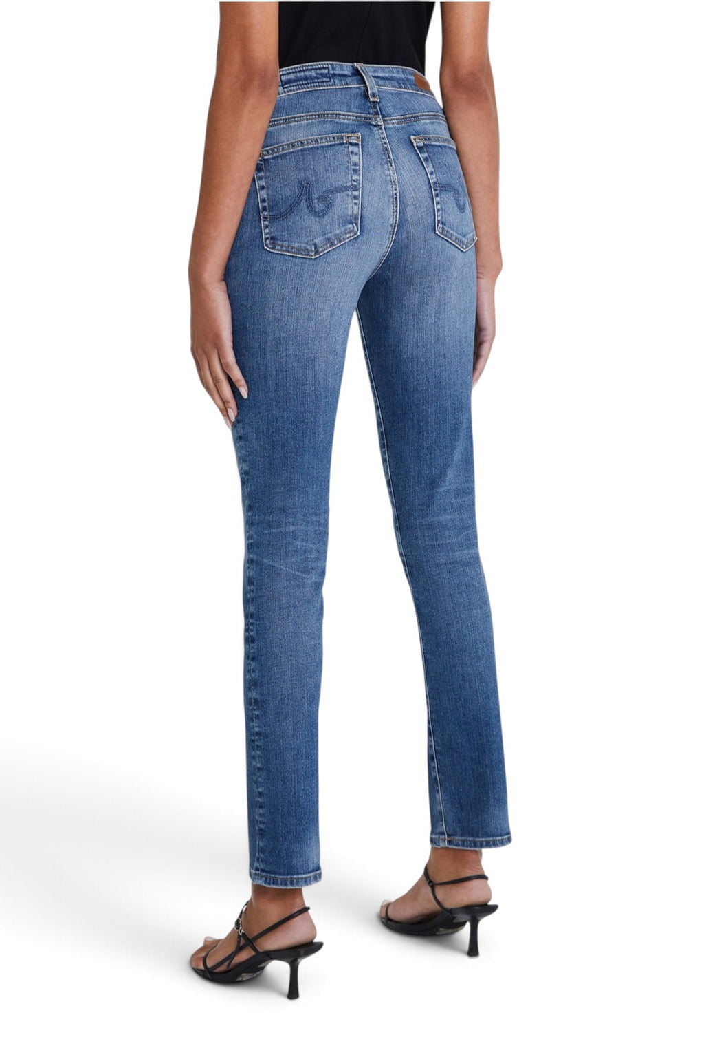 Adriano Goldschmied AG Women’s Mari Crop High Rise Slim Straight Blue Jeans Size 28