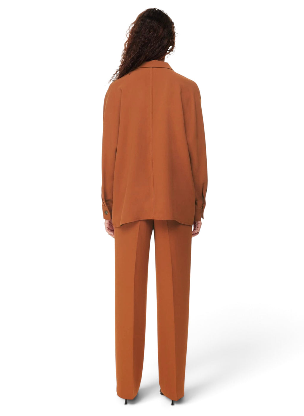 Aritzia Wilfred Freeform Shirt Crepette Button Up Blouse Brown Small