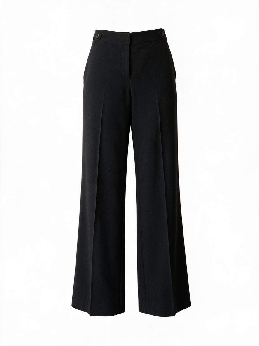 St. John Black Wide Leg Tailored Dress Pants Trousers Size 6