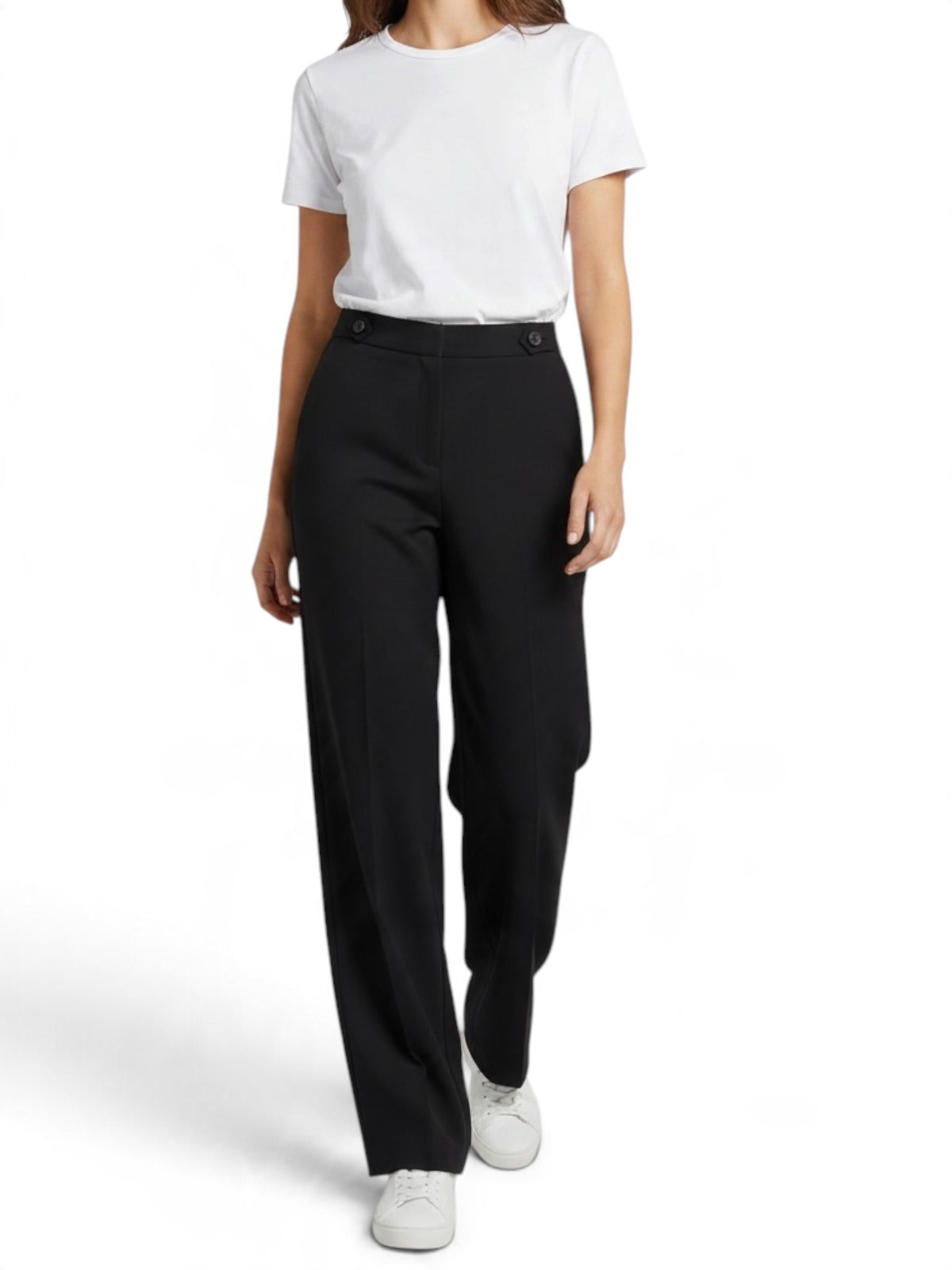 St. John Black Wide Leg Tailored Dress Pants Trousers Size 6