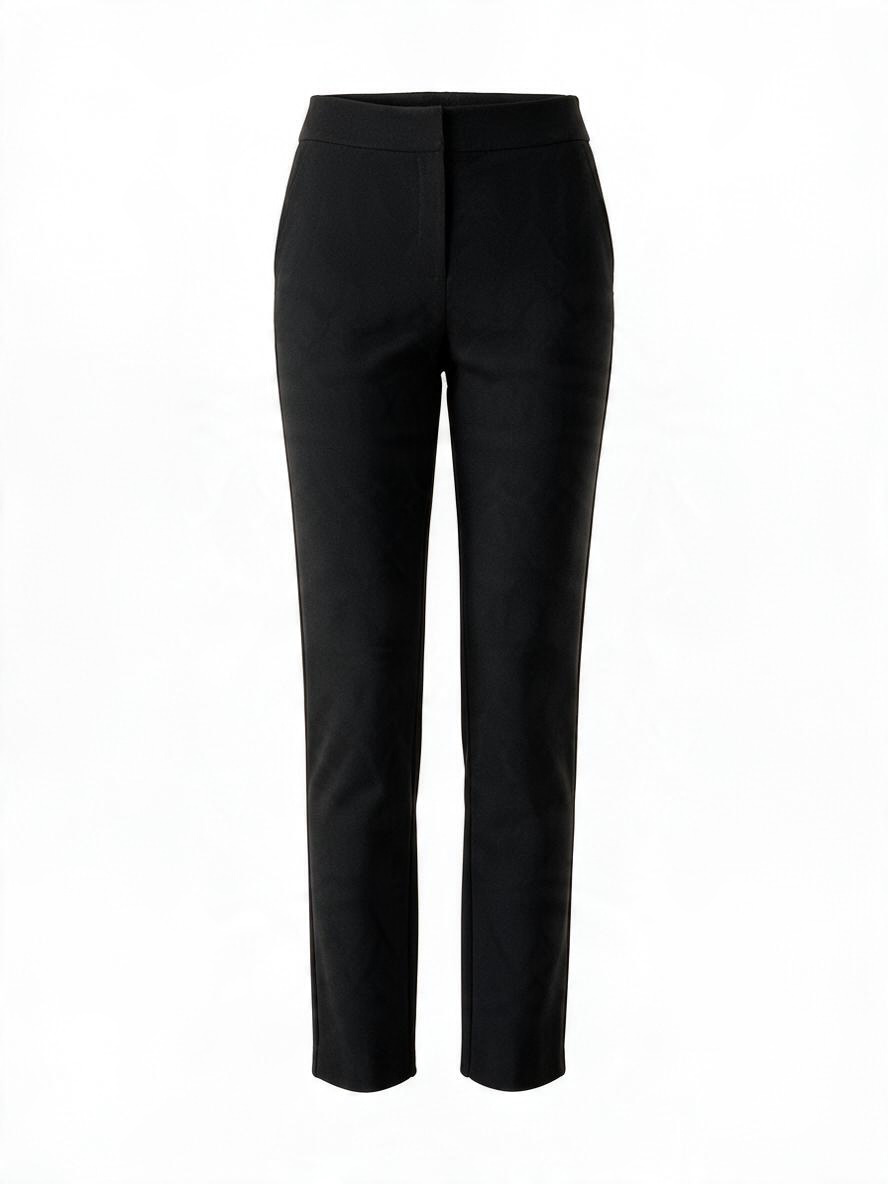 St. John Caviar Black Knit Slim Straight Ankle Pants Size 6