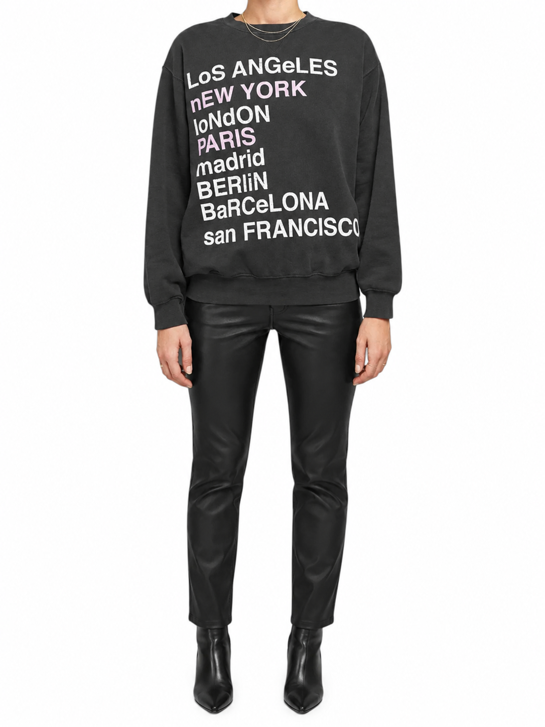 Anine Bing City Love Black Women’s Size XS Cotton Sweatshirt