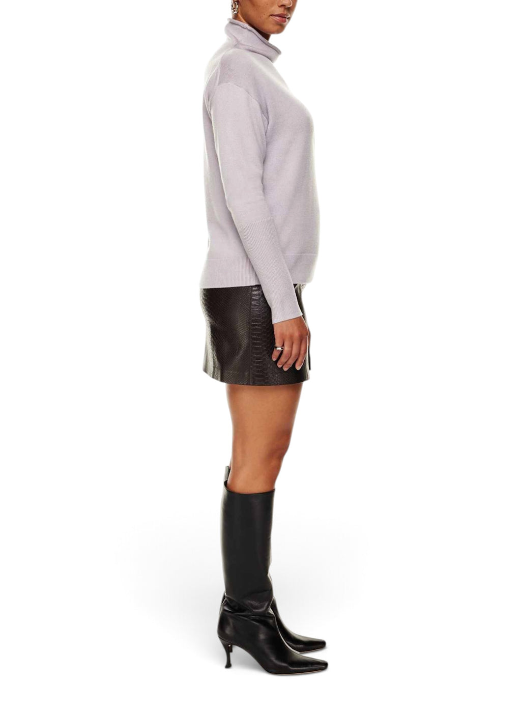 Wilfred Cyprie 100% Merino Wool Mockneck Sweater Grey XS