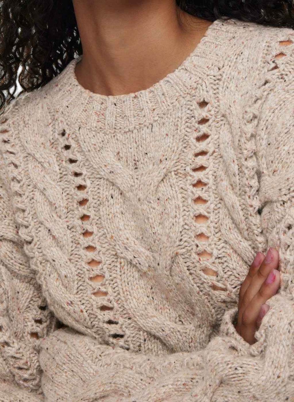 Wilfred Bronco Cable Knit Wool Blend Sweater Cream XS