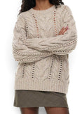 Wilfred Bronco Cable Knit Wool Blend Sweater Cream XS