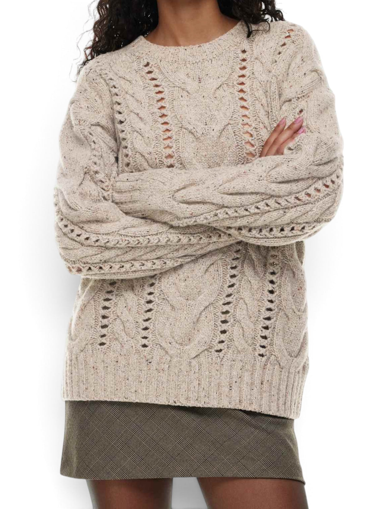 Wilfred Bronco Cable Knit Wool Blend Sweater Cream XS