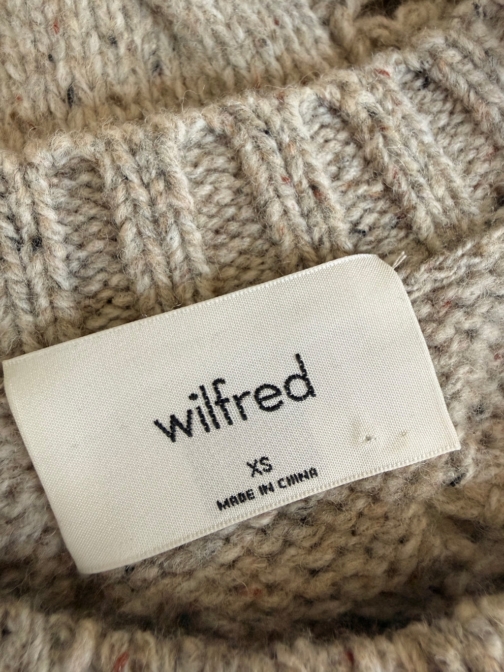 Wilfred Bronco Cable Knit Wool Blend Sweater Cream XS