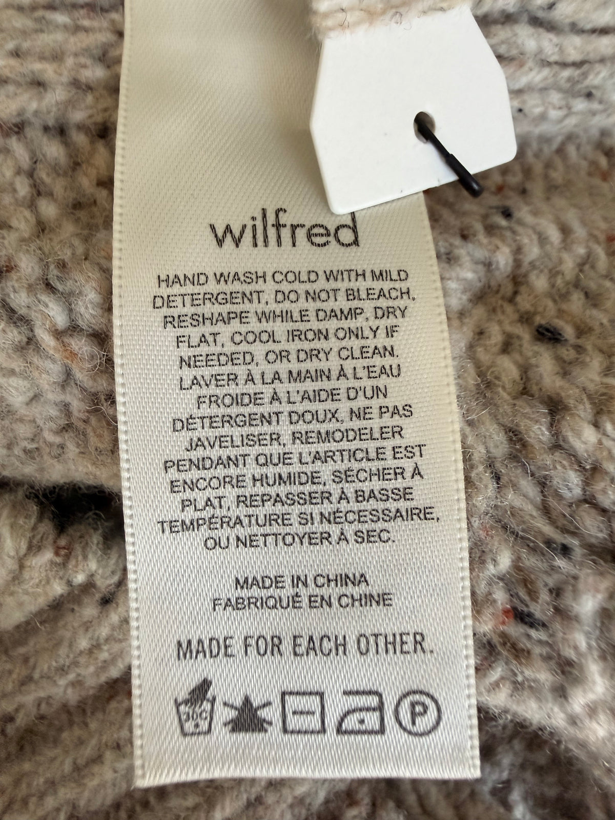 Wilfred Bronco Cable Knit Wool Blend Sweater Cream XS